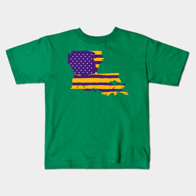 LSU Flag Redo Kids T-Shirt by Gsweathers